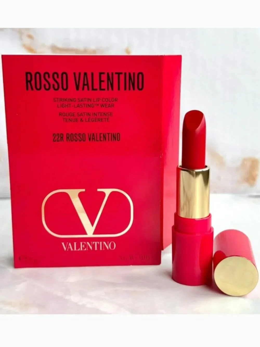 Valentino Lipstick (22R Rosso Valentino) Travel Size and Very Concealer Samples